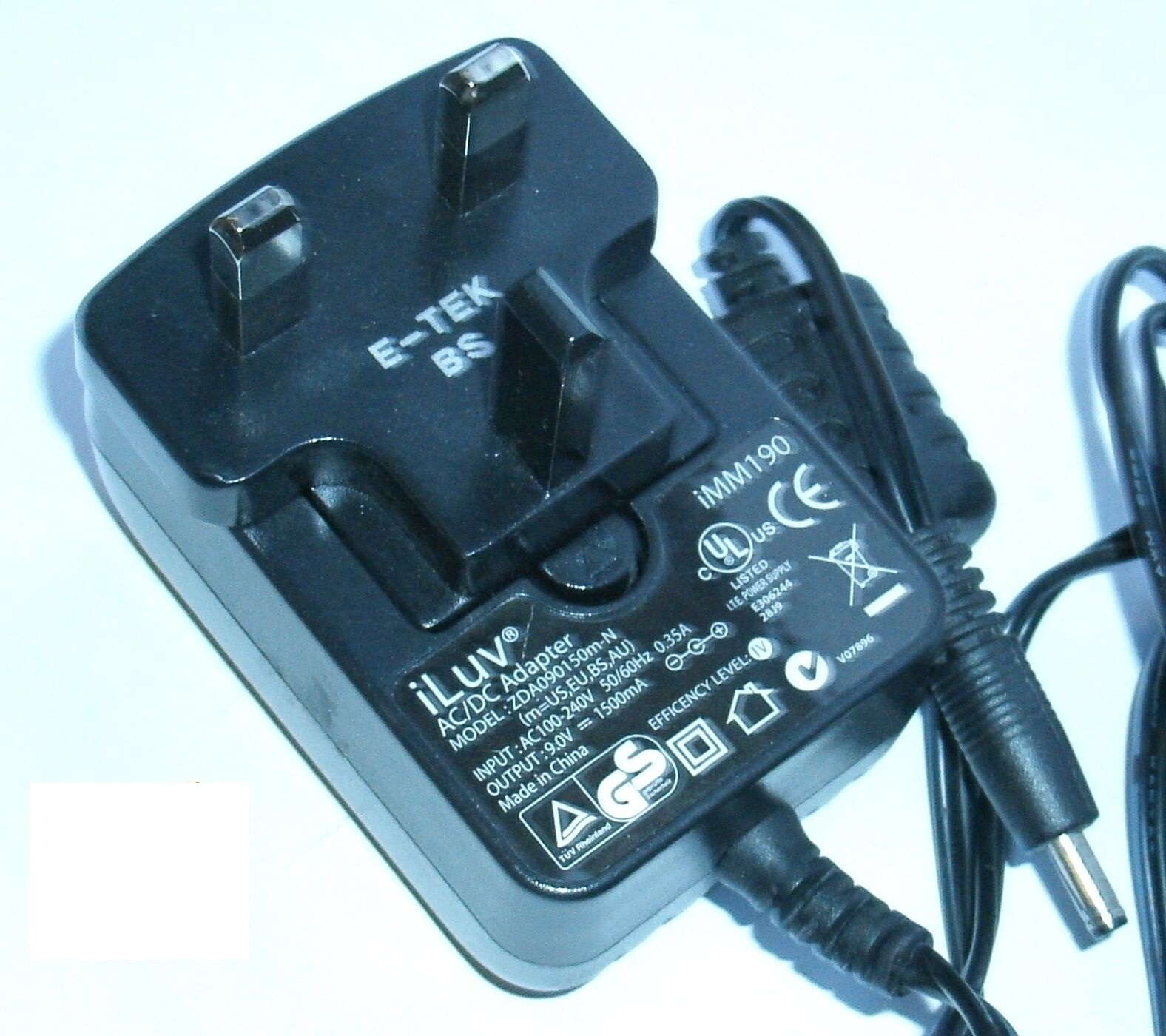 *100% Brand NEW* iLUV ZDA090150m-N iMM190 9.0V 1500mA AC/DC ADAPTER Power Supply